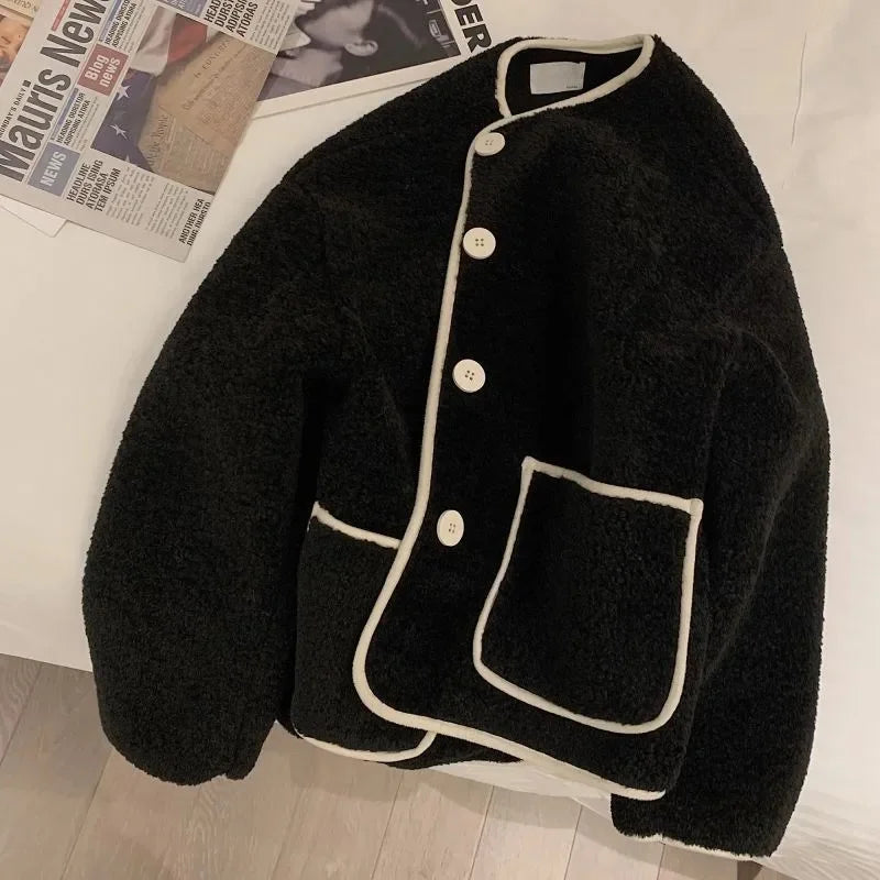 Giacca corta in pelliccia d'agnello donna – Cappotto oversize imbottito per l'inverno, taglie piccole disponibili