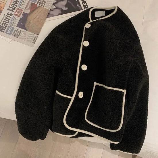 Giacca corta in pelliccia d'agnello donna – Cappotto oversize imbottito per l'inverno, taglie piccole disponibili