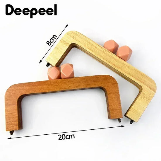 Set di manici in legno da 20 cm per borse – Chiusura a bacio per cucito fai-da-te, confezione da 1, 2 o 5 pezzi