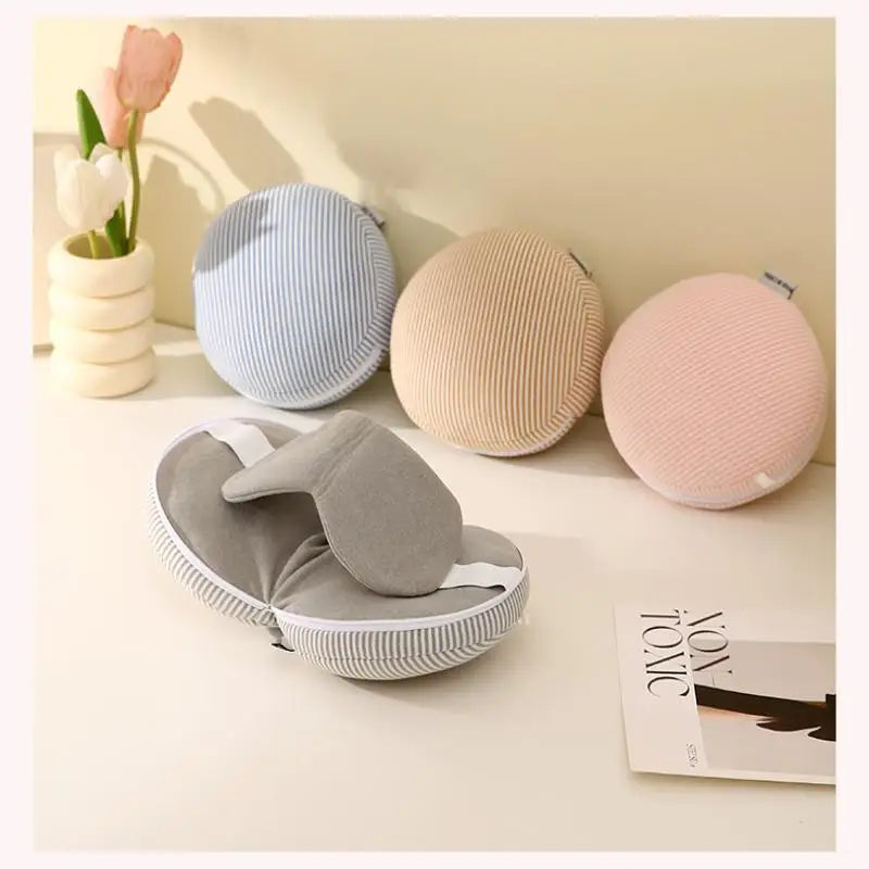 Cuscino da Viaggio 2-in-1 con Mascherina per Occhi – Supporto per Collo e Riposo comodo