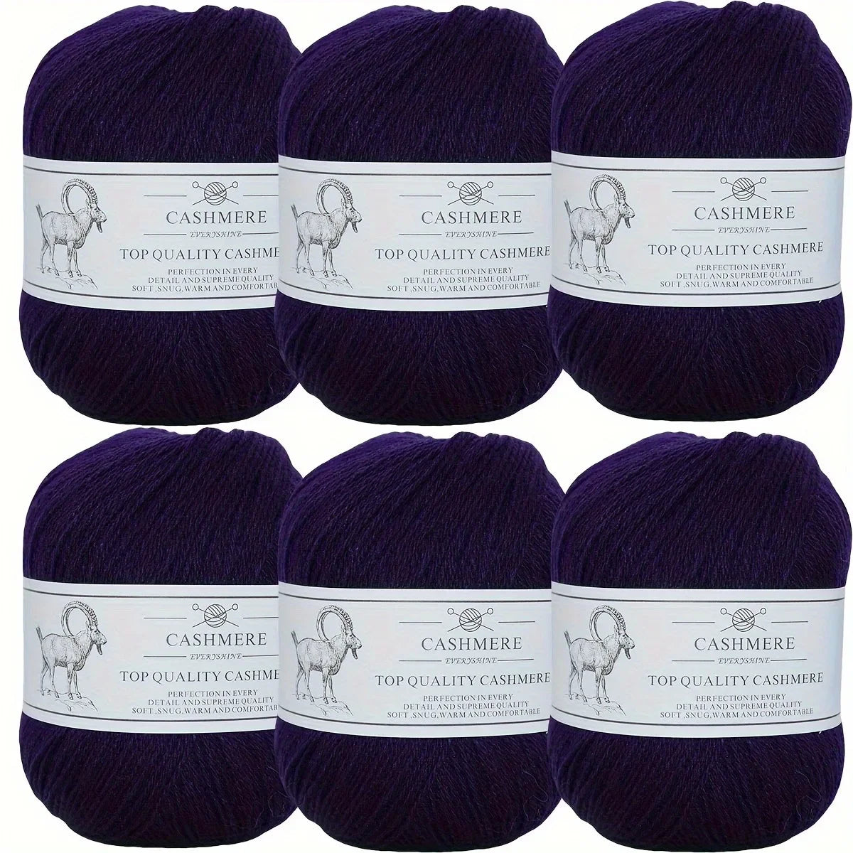 Set 6 gomitoli filo cashmere donna – Lana alta qualità per maglioni, sciarpe, cappelli e progetti fai-da-te
