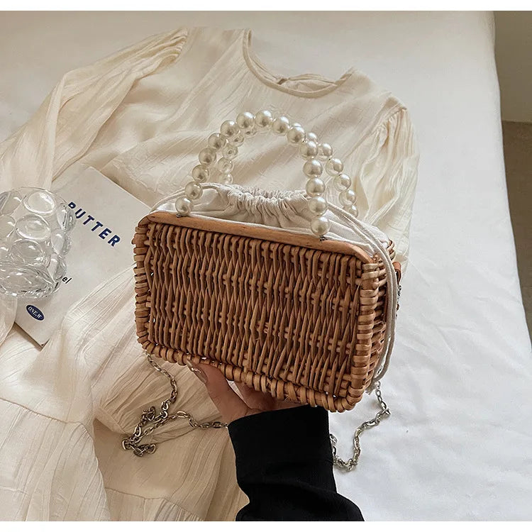 Borsa in Paglia con Perle Donna – Stile Boho Chic Estivo