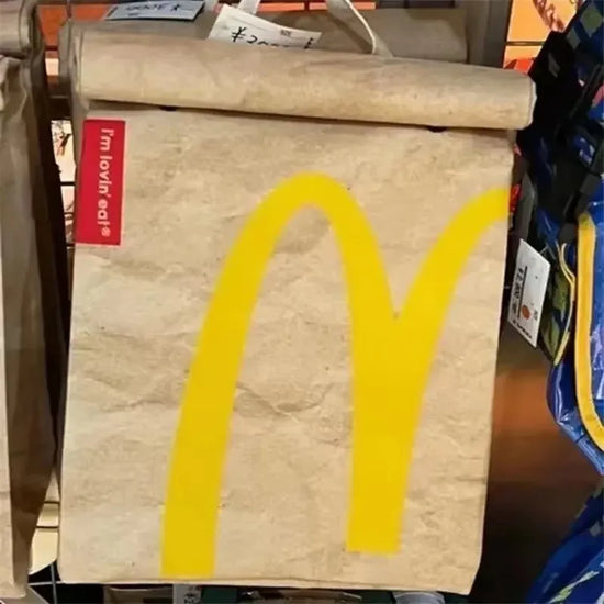 Zaino roll-top stile McDonald’s unisex – backpack casual per scuola e tempo libero, capiente e leggero