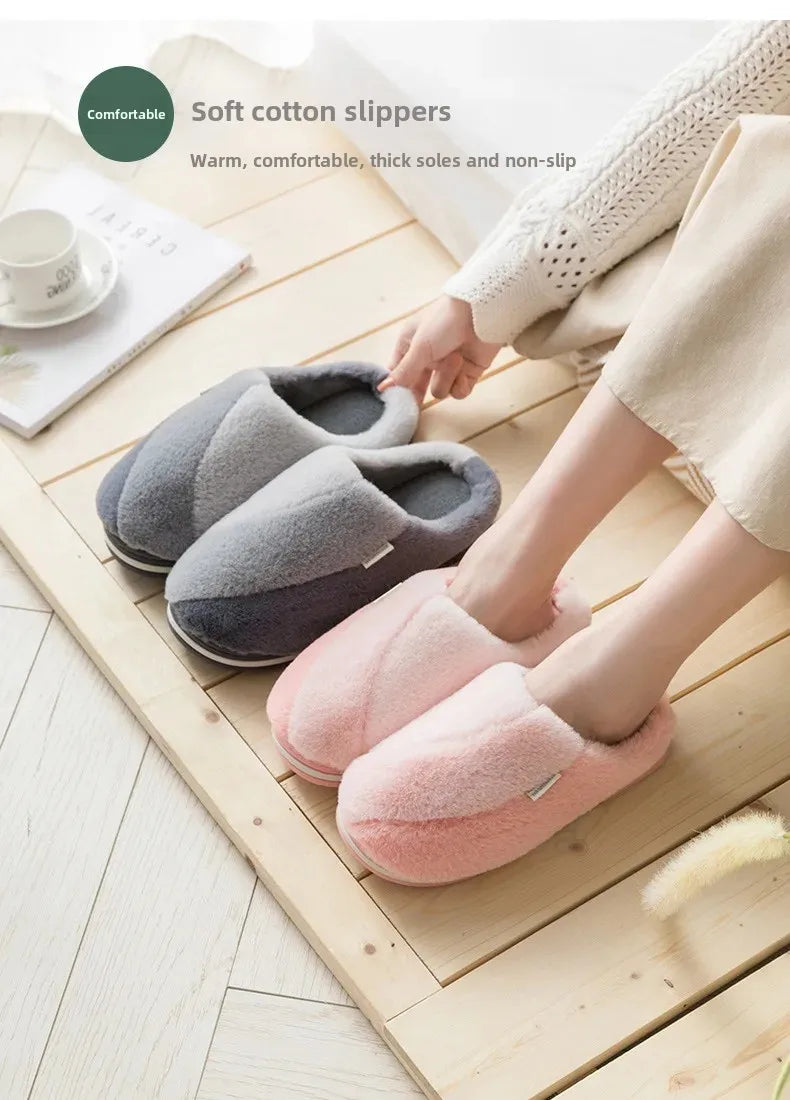 Ciabatte indoor unisex 2025 – suola alta in cotone, antiscivolo, pelose e super calde