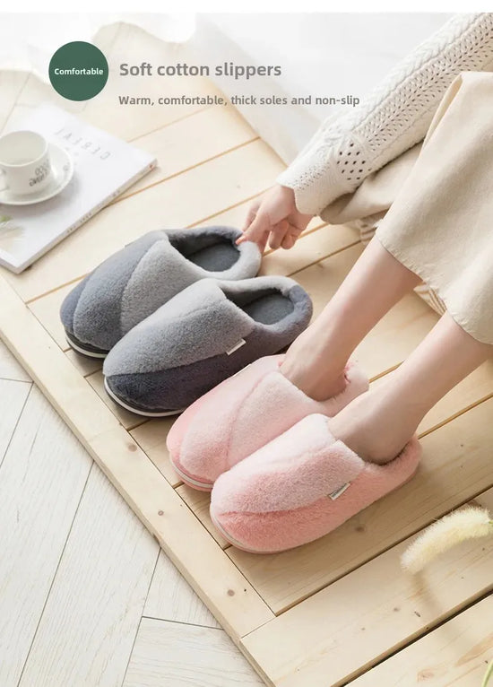 Ciabatte indoor unisex 2025 – suola alta in cotone, antiscivolo, pelose e super calde