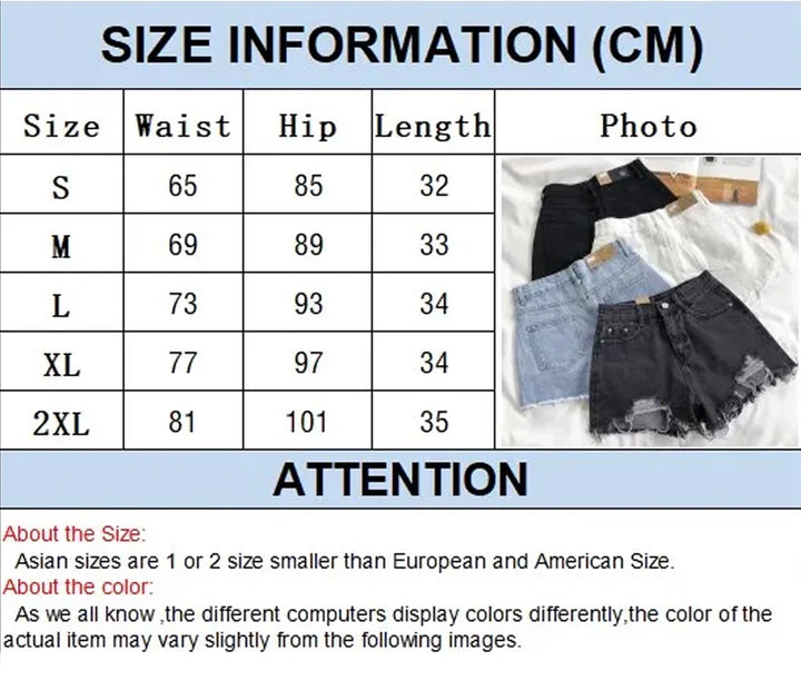 Cowboy shorts donna vita alta stile coreano – denim bianco con tasche, frange e strappi