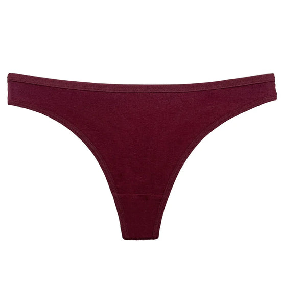 Set 5 pezzi perizomi donna in cotone – G-string low-waist comfort quotidiano, lingerie solid color
