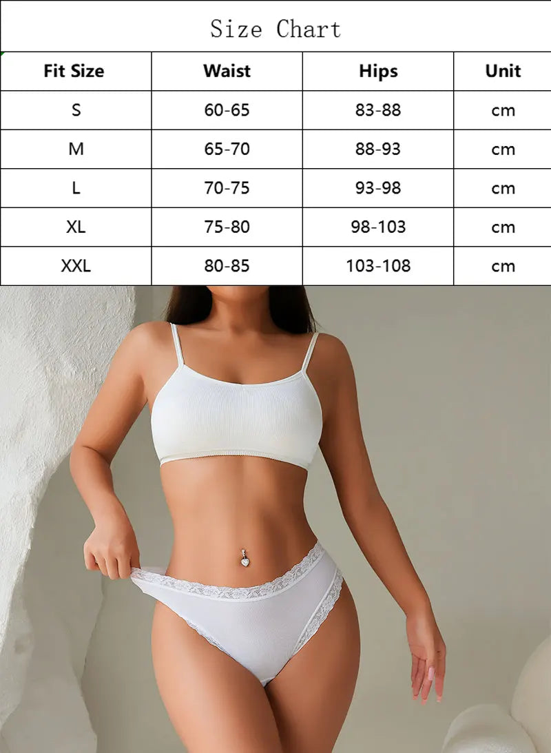 Set 5 pezzi perizomi donna vita media contrasto pizzo floreale – mutandine traspiranti sexy low-waist da S a XXL