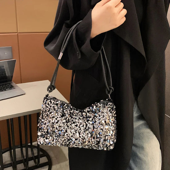 Borsa piccola donna con paillettes – shoulder bag trendy scintillante per serate & outfit glamour 2025