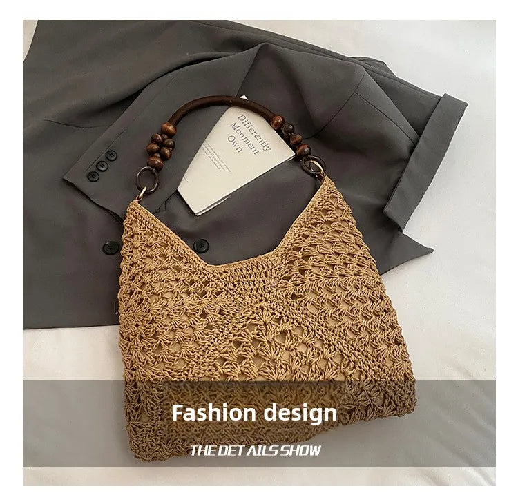 Borsa Tote Donna in Paglia Intrecciata – Shopper Estiva Capiente