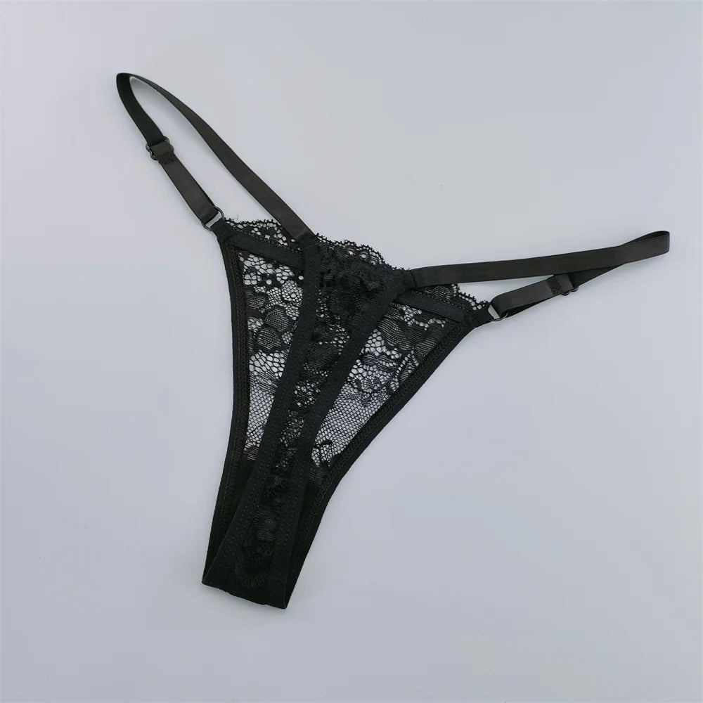 Set 3 Perizomi in Pizzo Trasparente Donna– Sexy Regolabile