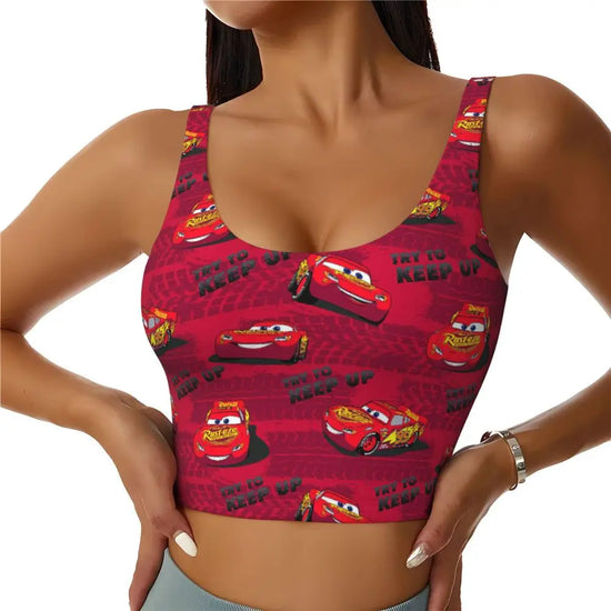 Maglia cars SaettaMcQueen Donna | Cartoon Fitness Crop Top Cars