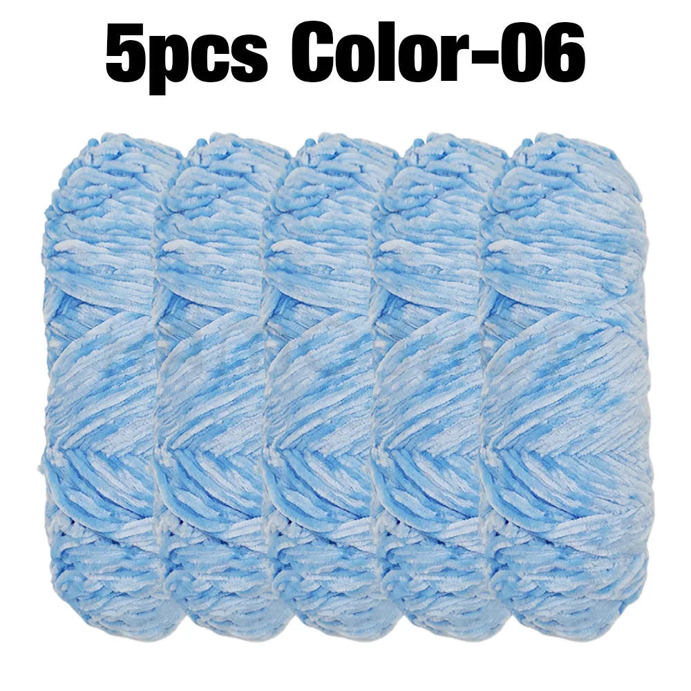 Set 5 rotoli filato ciniglia velluto 100 g – filo morbido e caldo per coperta, maglione, cuscini, DIY