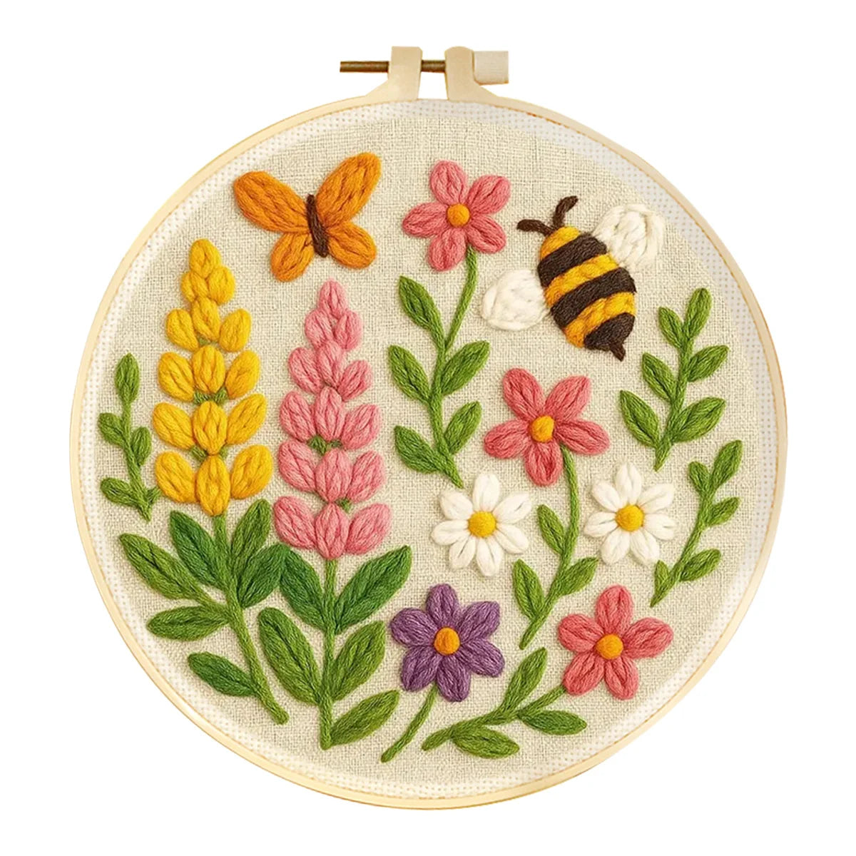Kit Punch Needle Funghi e Fiori – Ricamo DIY Facile per Principianti