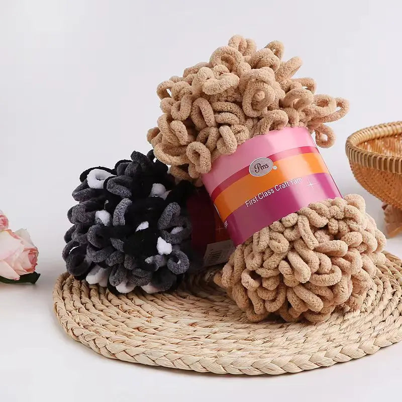 Filato ciniglia “donut braided ear” 100 g – Yarn in velluto intrecciato per maglieria, coperte, accessori fai-da-te