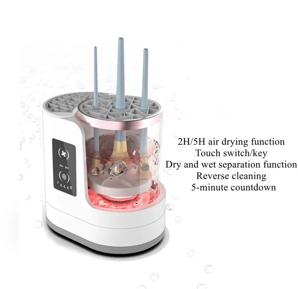 Pulitore Elettrico 3 in 1 per Pennelli Trucco – Lava, Asciuga e Organizza