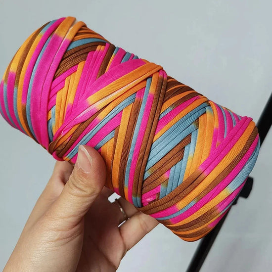 Fettuccia Intrecciata Multicolore 300 g – Filato Elasticizzato per DIY, Borse, Tappeti e Progetti Handmade
