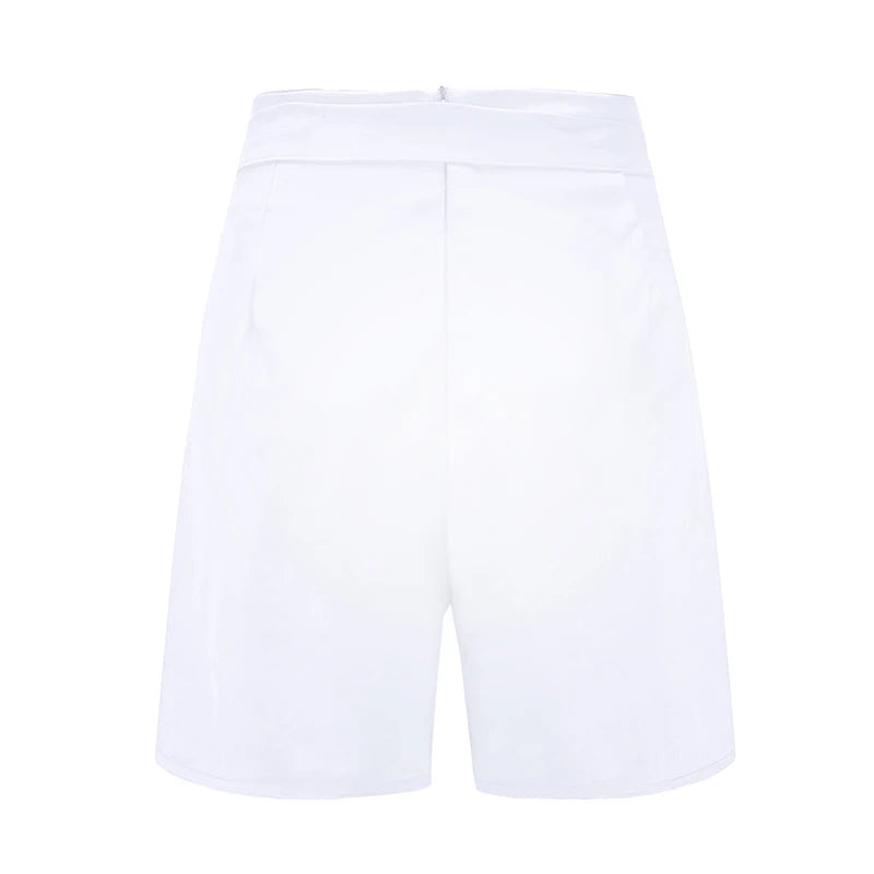 Shorts donna Y2K vita alta con bottoni, cintura e taglio vintage – perfetti per l’estate 2025