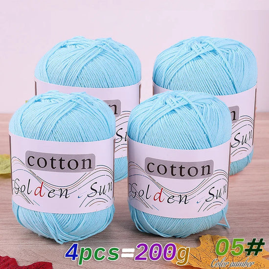 Filato in cotone 100% 200 g – filo medio-fino per uncinetto / knitting: maglioni, cappelli, copertine fai-da-te