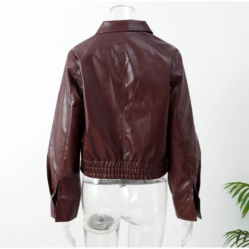 Giacca Donna Effetto Pelle Vintage con Zip - immagine 18