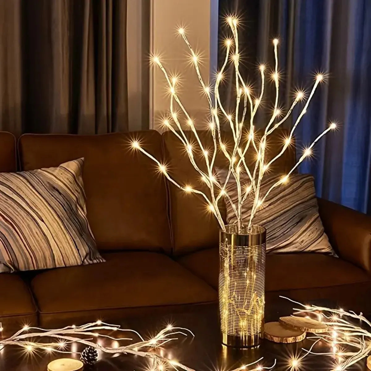 Ramo di betulla bianco illuminato a LED – decorazione per Natale