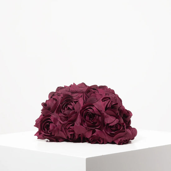 Clutch elegante rosa per donna – borsa clutch da cerimonia/partecipazione con rose, regalo perfetto per festa & cena