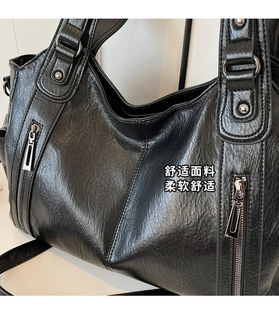 Soft Interior Compartment Shoulder Bags 2025 High Quality Contrasting Colors Bags for Women Fashion Zipper Pu Women's Handbags