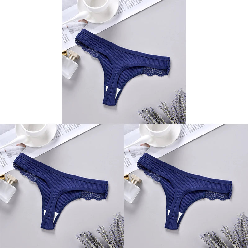 Set 3 pezzi G-string donna in cotone antibatterico – mutandine vita bassa traspiranti e asciugatura rapida, underwear comfort quotidiano