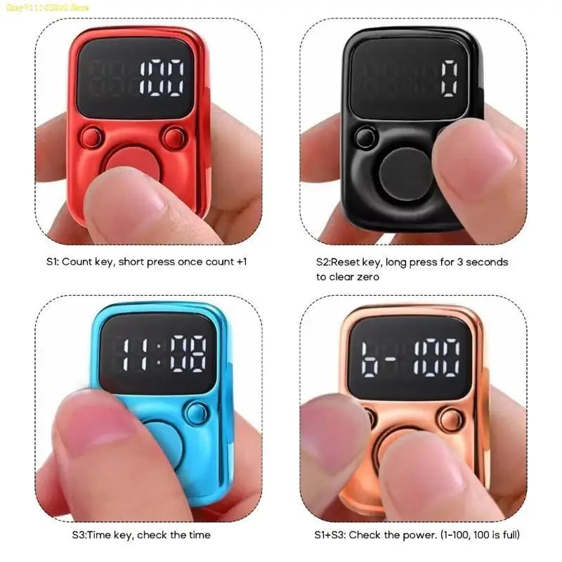 Contatore Digitale da Dito con Display OLED Impermeabile – Clicker Elettronico per Uncinetto e Maglia
