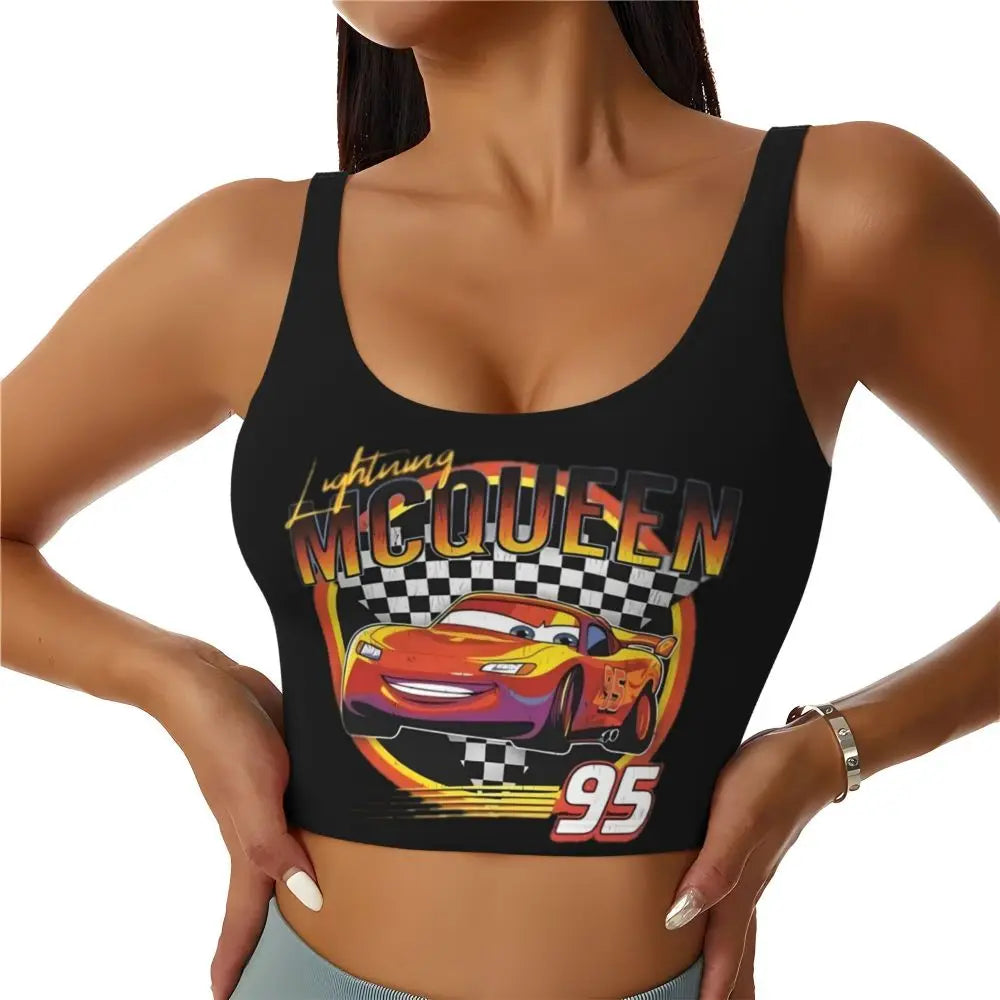 Maglia cars SaettaMcQueen Donna | Cartoon Fitness Crop Top Cars