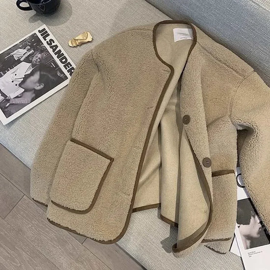 Giacca corta in pelliccia d'agnello donna – Cappotto oversize imbottito per l'inverno, taglie piccole disponibili