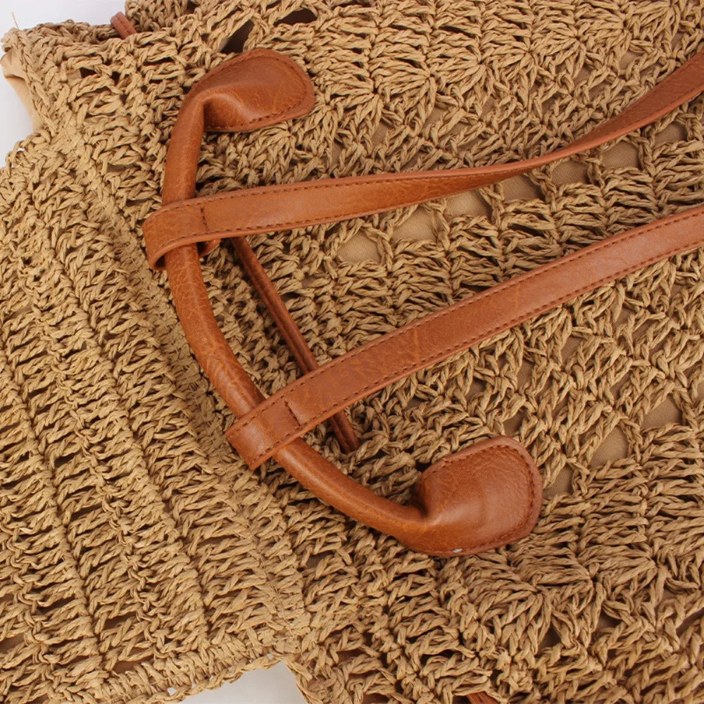 Zaino Donna in Paglia Intrecciata – Borsa Estiva Beige o Khaki