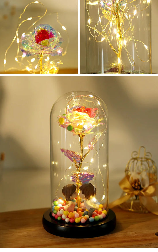 Rosa Eterna LED in Vetro – Regalo San Valentino per Fidanzata