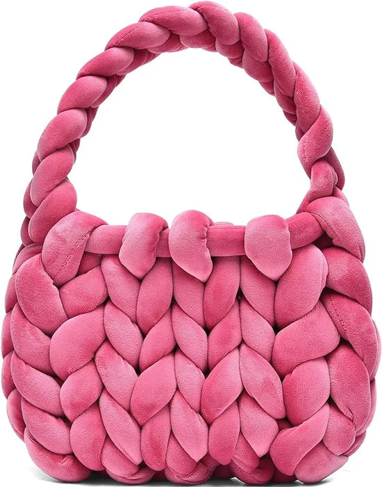 Borsa uncinetto in velluto intrecciato a mano – handbag artigianale unisex disponibile in più colori e dimensioni