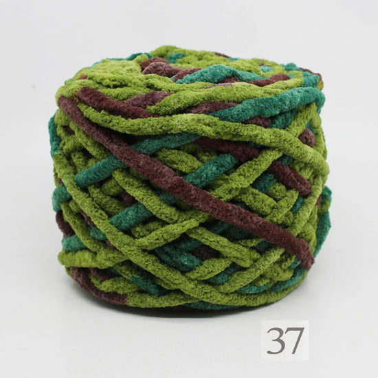 Set 4 pezzi filato chenille cotone 400 g – morbido “ice strip” per coperte, sciarpe e lavori fai-da-te