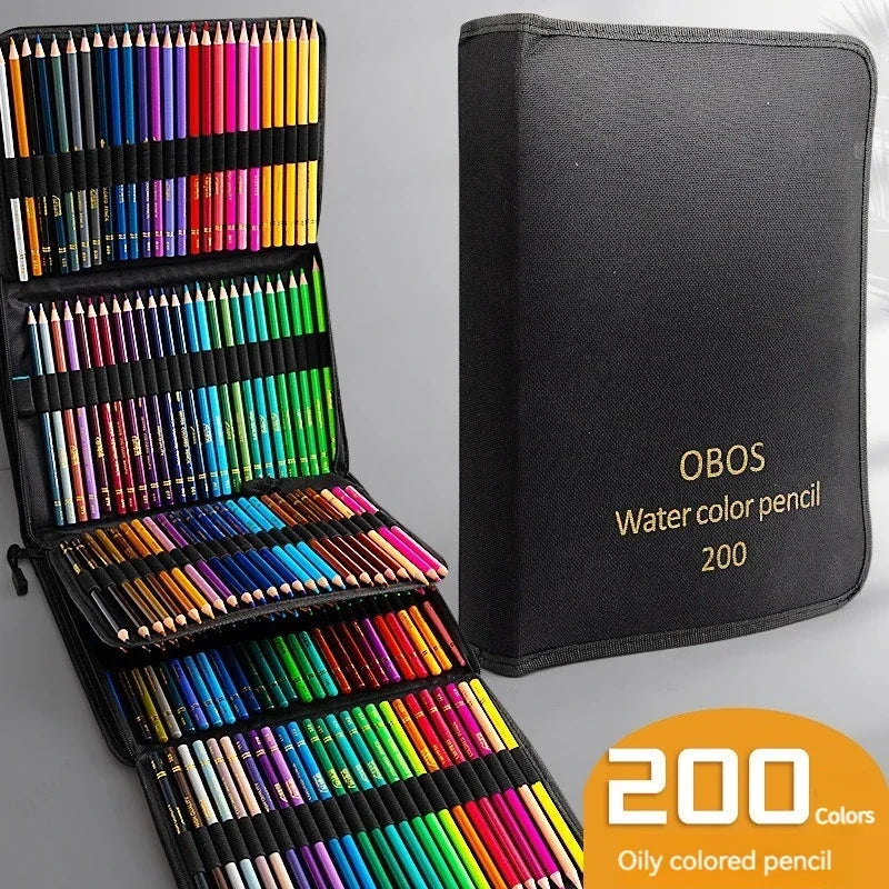 Set Matite Colorate 48/72/120/200 Colori – Oil e Acquerellabili per Disegno
