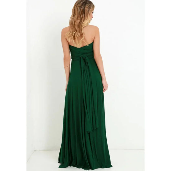 Abito Lungo Multiway Donna con Scollo a V – Vestito Trasformabile Elegante