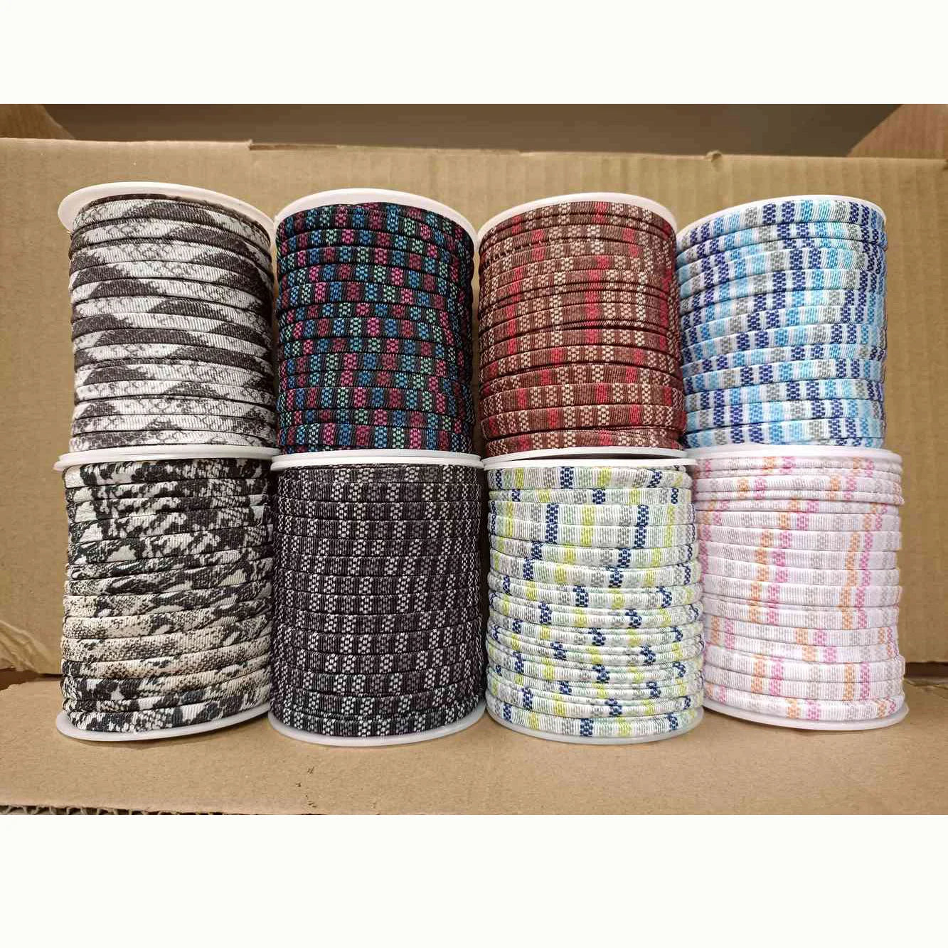 Cordoncino elastico 5 mm 20 m lycra roll leopardato print – banda elasticizzata milk-fiber per abiti, borse e progetti DIY