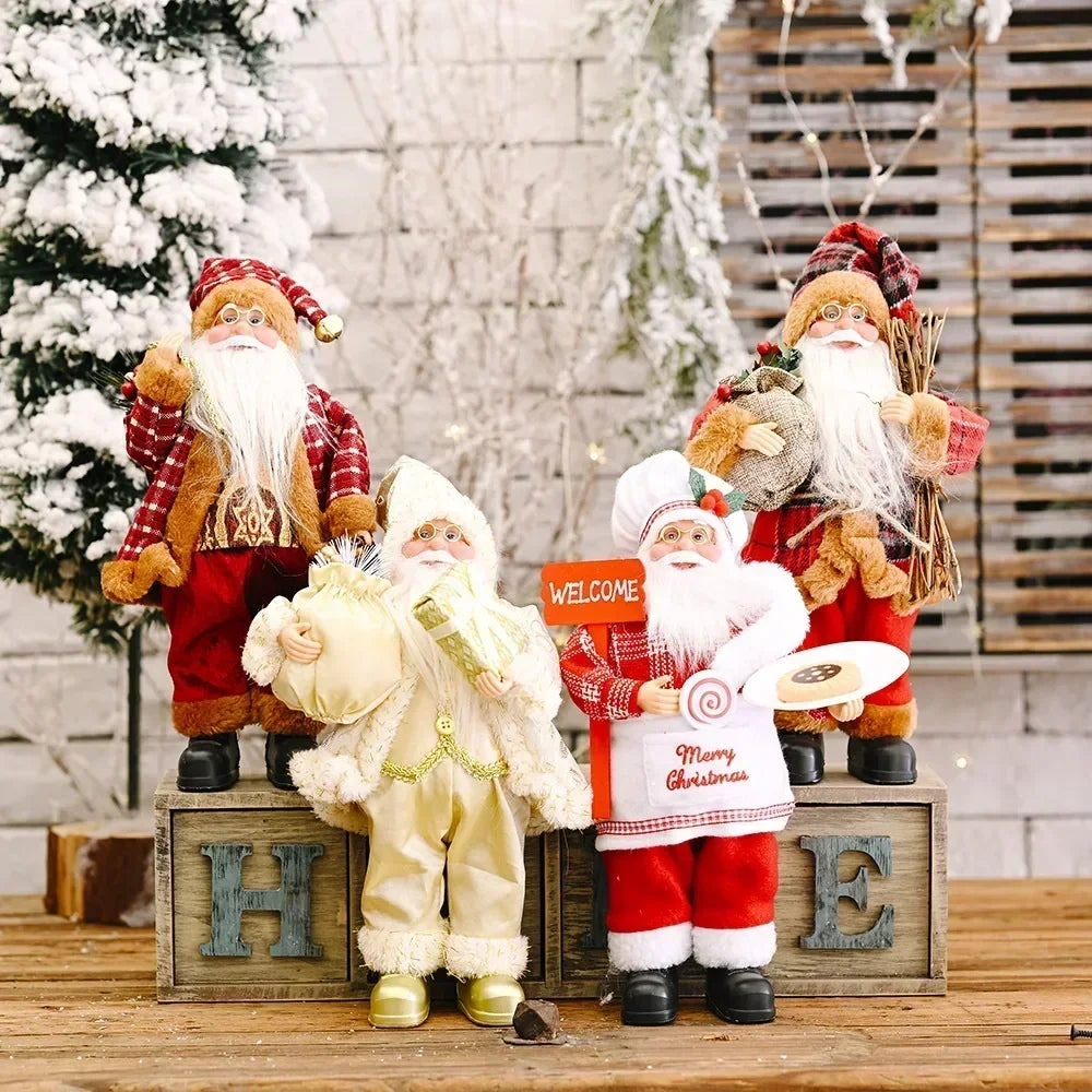 Pupazzo Babbo Natale peluche 30 cm ‒ decorazione natalizia morbida per casa, albero, festa (set 1-4 pezzi) 2025