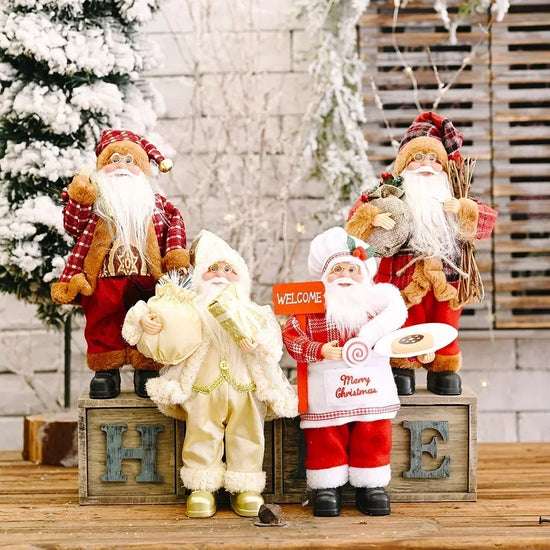 Pupazzo Babbo Natale peluche 30 cm ‒ decorazione natalizia morbida per casa, albero, festa (set 1-4 pezzi) 2025