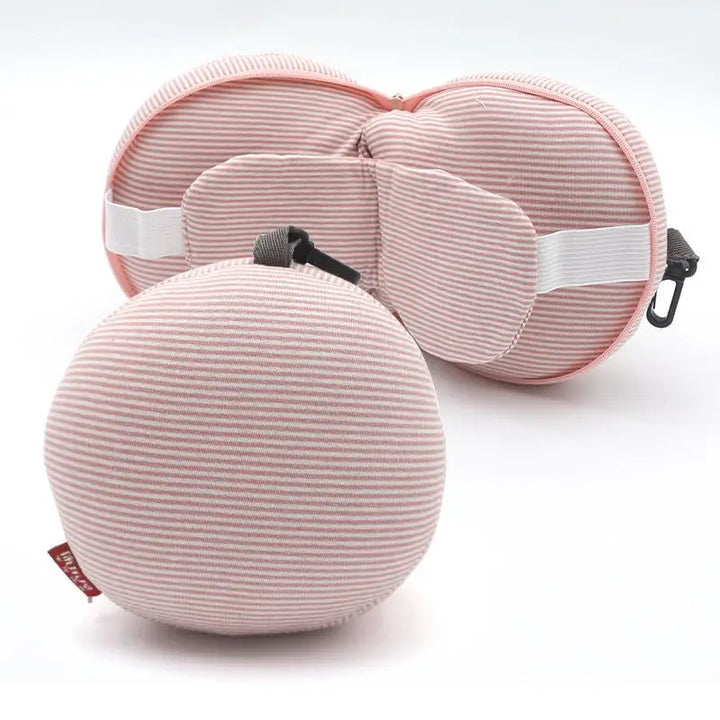 Cuscino da Viaggio 2-in-1 con Mascherina per Occhi – Supporto per Collo e Riposo comodo