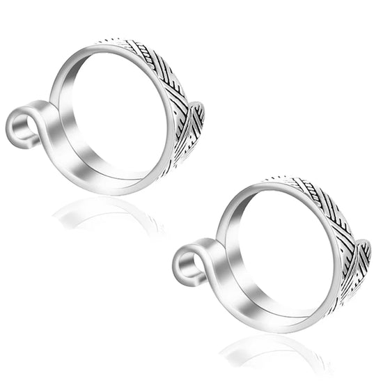 Anello regolabile guida filo per uncinetto/ maglia ‒ knitting loop finger ring aperto, strumento per mantenere tensione filo
