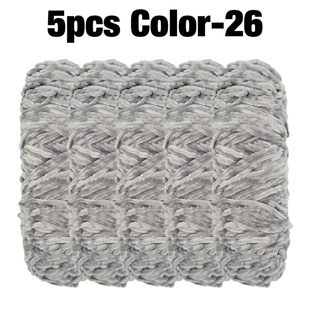 Set 5 rotoli filato ciniglia velluto 100 g – filo morbido e caldo per coperta, maglione, cuscini, DIY