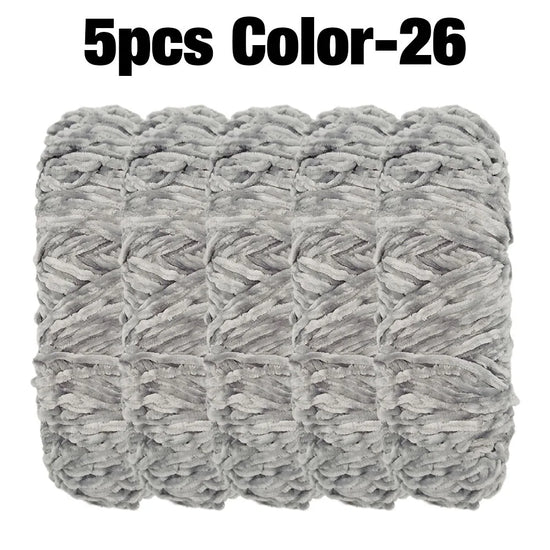 Set 5 rotoli filato ciniglia velluto 100 g – filo morbido e caldo per coperta, maglione, cuscini, DIY