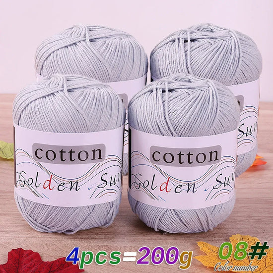 Filato in cotone 100% 200 g – filo medio-fino per uncinetto / knitting: maglioni, cappelli, copertine fai-da-te