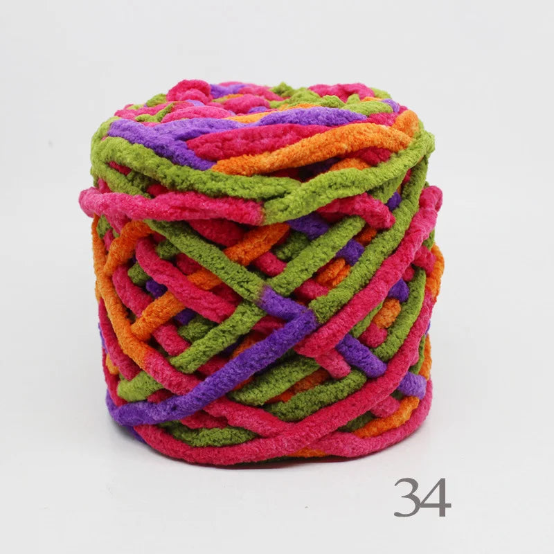 Set 4 pezzi filato chenille cotone 400 g – morbido “ice strip” per coperte, sciarpe e lavori fai-da-te