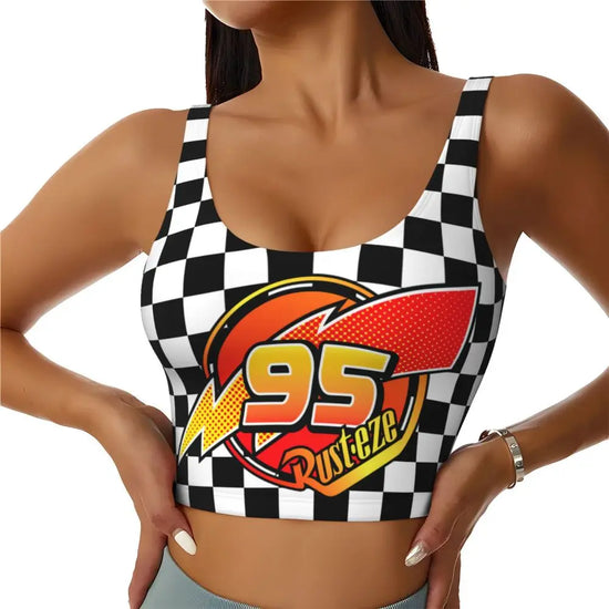 Maglia cars SaettaMcQueen Donna | Cartoon Fitness Crop Top Cars