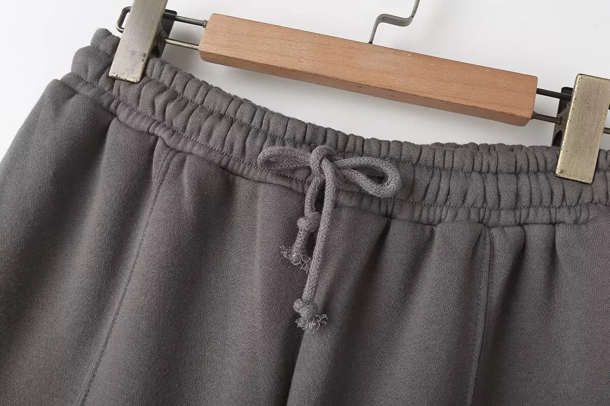 Completo donna autunnale con bomber corto e pantaloni palazzo vita alta – Outfit 2 pezzi