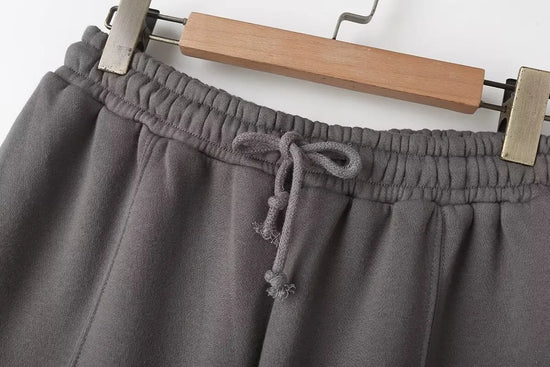 Completo donna autunnale con bomber corto e pantaloni palazzo vita alta – Outfit 2 pezzi