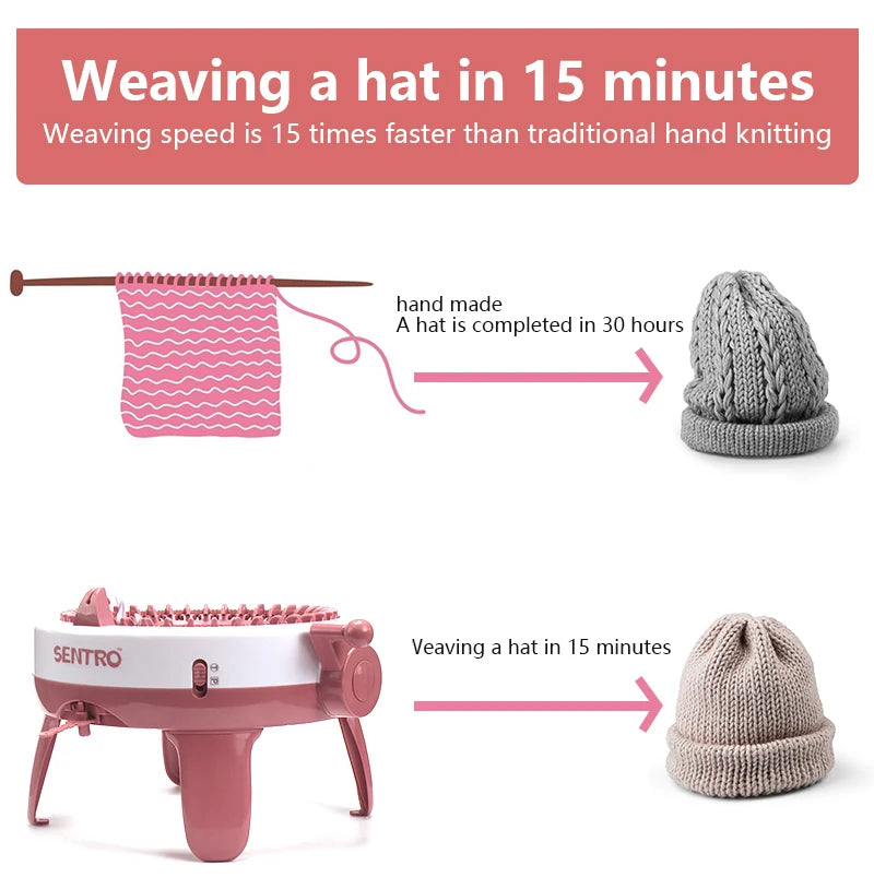 Macchina per Maglieria 40 Aghi – Knitting Machine per Sciarpe Cappelli e Maglioni